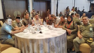 Kasatpol PP Makassar Ikhsan NS Bersama Jajaran Hadiri Rakornas HUT Satpol PP ke 73 Tahun dan Satlinmas ke 61 Tahun