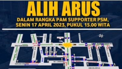 Kemenangan PSM Mengadakan Konvoi, Hingga Beberapa Poros Jalanan di Tutup Sementara