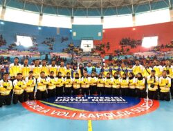 Babak penyisihan Kapolda Cup Sulsel 2023, Tim voli Kab. Luwu Utara Menang telak 2-0 Atas Tim voli Kab. Wajo