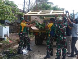 Antisipasi Penyakit DBD dan Banjir, Kodim 1422 Maros Gotong Royong Bersihkan Drainase