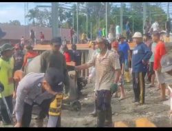 Bhabinkamtibmas Polsek Sukamaju Konsolidasi Bersama Warga Melalui Gotong Royong Pembangunan Masjid Nurul Yaqin