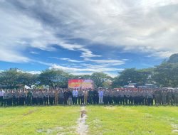 Pimpin Apel Pergeseran Pasukan, kapolres Luwu utara lepas 388 personil gabungan polres dan polsek jajaran Amankan Pemungutan Suara di Luwu Utara