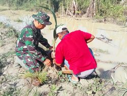 Koramil 1403-09/Sabbang Bersama Pemerintah Desa dan Masyarakat Tanam Pohon