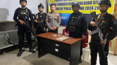 Rekap Kabupaten Selesai, Polres Selayar Tetap Amankan Gudang Logistik, Kantor KPU, dan Bawaslu