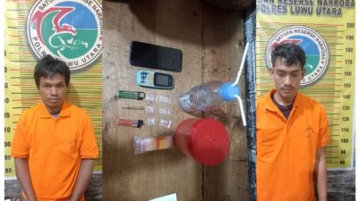 2 Jam Usai Pesta Pergantian Tahun, 2 Warga Baku Baku Luwu Utara di Ringkus Polisi Terbukti Miliki dan Konsumsi Narkoba