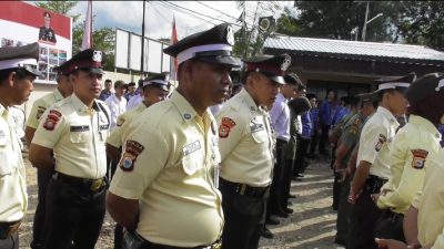 Peleton Satpam BRI Ambil Bagian dalam Upacara HUT Bhayangkara ke-79 di Selayar