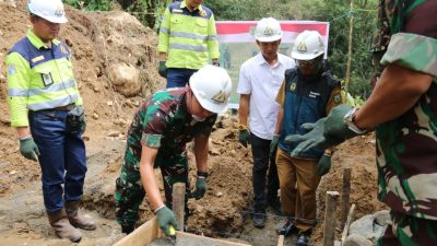 PT Masmindo dan Kodim 1403 Bangun Sistem Pipanisasi di Latimojong