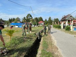 Gotong Royong Koramil dan Warga Marobo, Drainase dan Lapangan Dibersihkan
