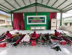 Kodim 1422/Maros Gelar Donor Darah Peringati HUT ke-69 Korem 141/Toddopuli