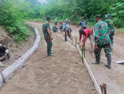 TMMD ke-127 Polman, Percepat Pembangunan Rabat Beton Jalan Akses Desa Lenggo