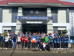 BRI KC Tamalanrea Silaturahmi dan Senam Sehat Bersama Kantor Imigrasi Makassar