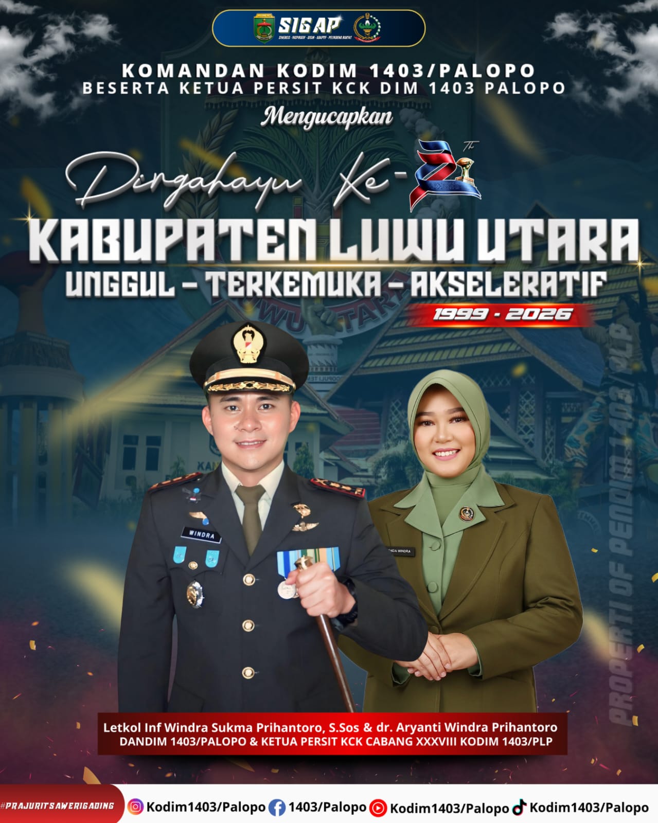 Ucapan Hut Luwu Utara oleh Kodim 1403/Palopo