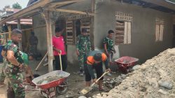Wujud Kepedulian TNI, Koramil Sabbang Bedah Rumah Warga Desa Baebunta