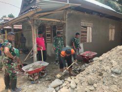 Wujud Kepedulian TNI, Koramil Sabbang Bedah Rumah Warga Desa Baebunta